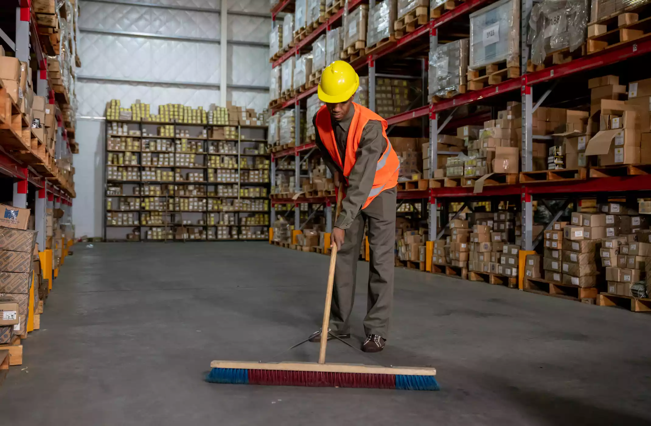 Warehouse cleaning process